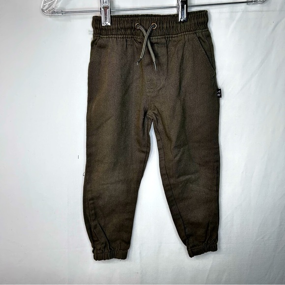 American Hawk Brown Kids Jogger Pants Boys Toddler Adjustable Waistband Size 4T - Picture 1 of 10
